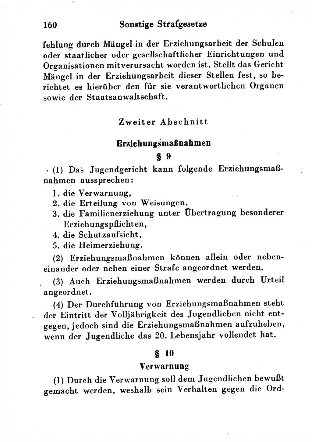 Strafgesetzbuch (StGB) und andere Strafgesetze [Deutsche Demokratische Republik (DDR)] 1954, Seite 160 (StGB Strafges. DDR 1954, S. 160)