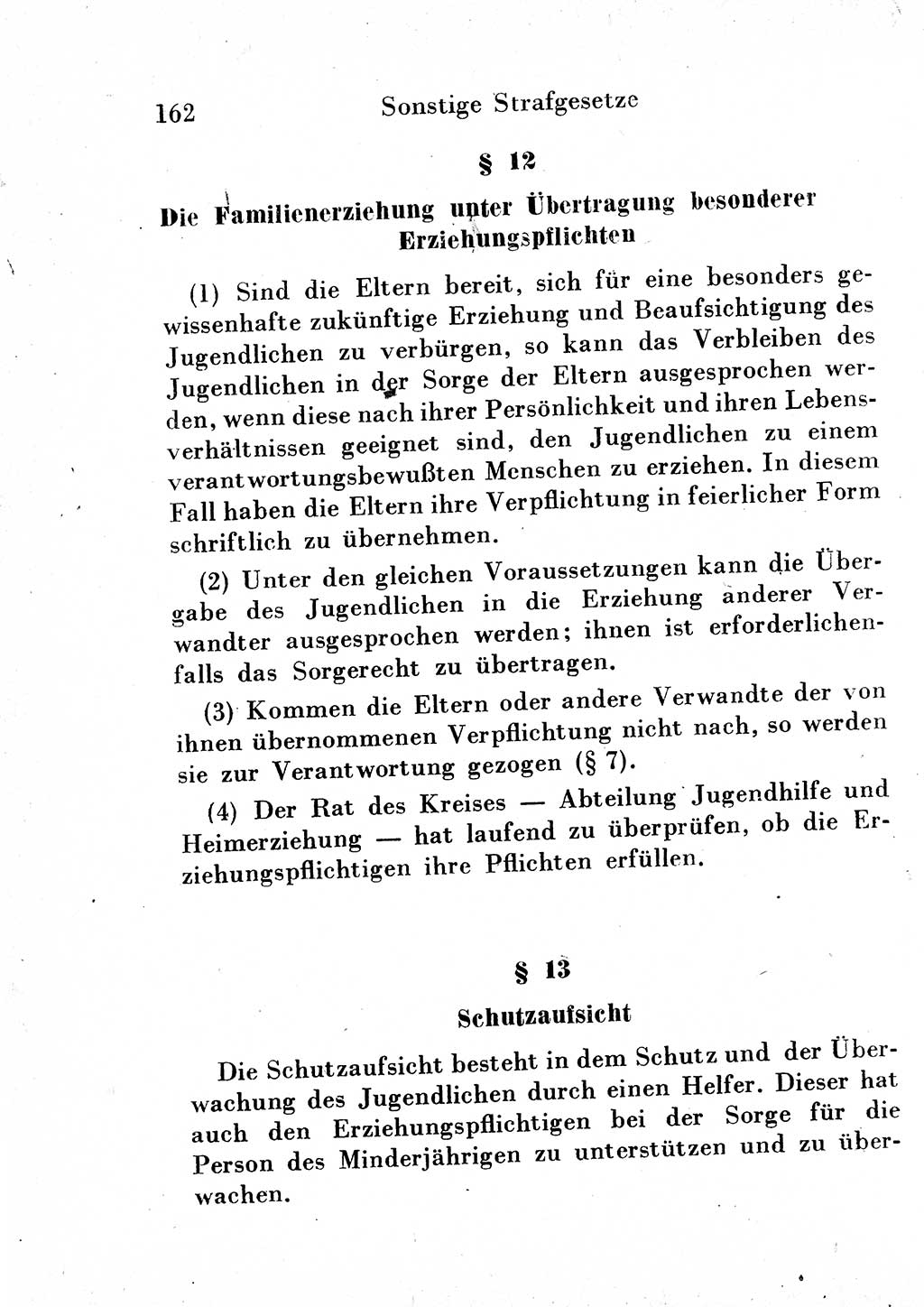 Strafgesetzbuch (StGB) und andere Strafgesetze [Deutsche Demokratische Republik (DDR)] 1954, Seite 162 (StGB Strafges. DDR 1954, S. 162)