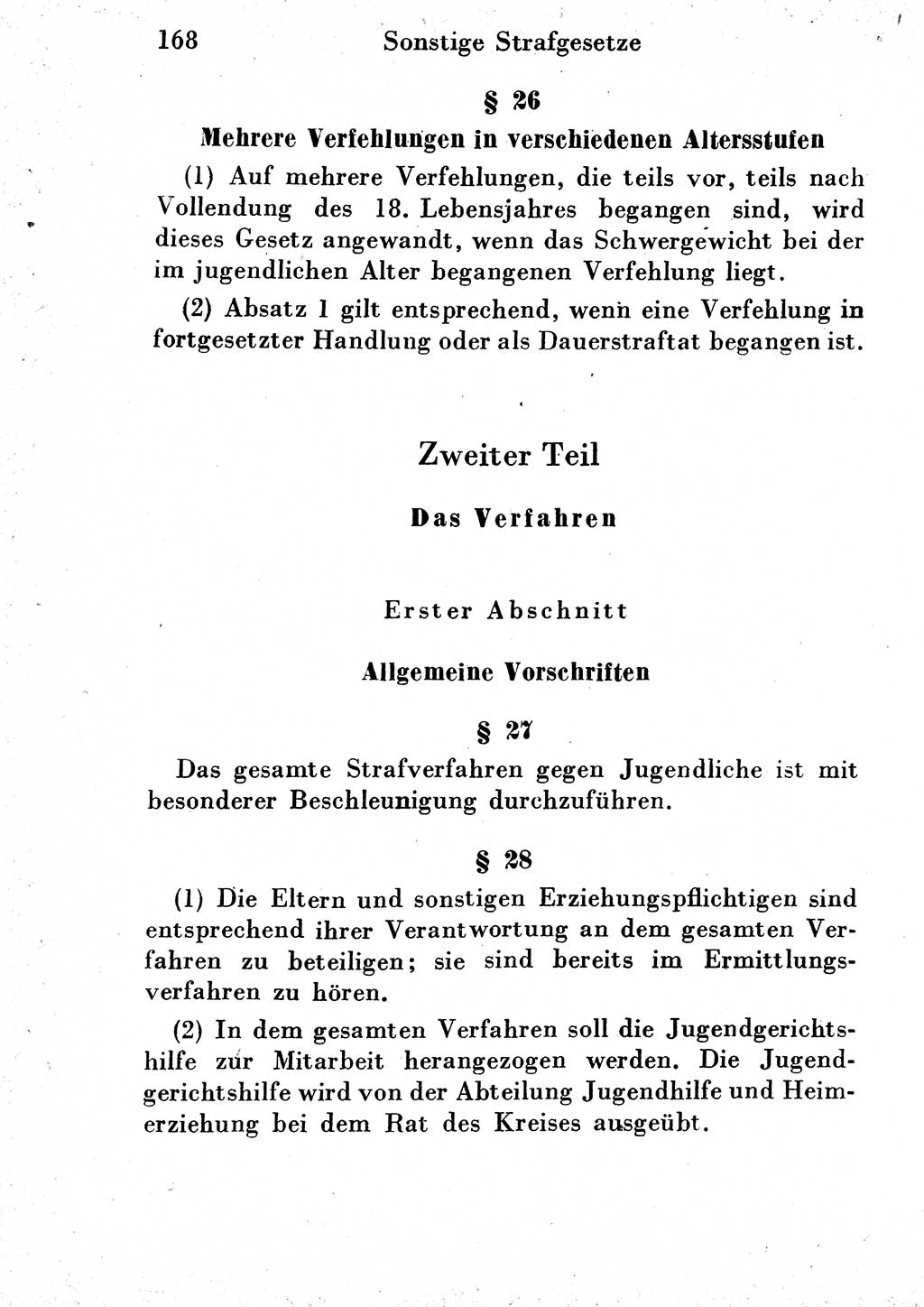 Strafgesetzbuch (StGB) und andere Strafgesetze [Deutsche Demokratische Republik (DDR)] 1954, Seite 168 (StGB Strafges. DDR 1954, S. 168)