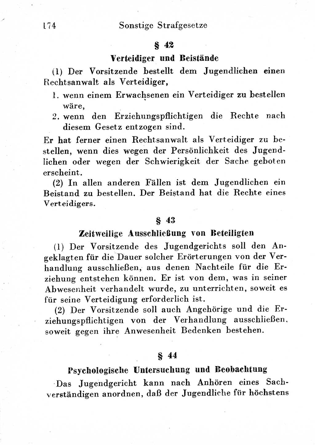 Strafgesetzbuch (StGB) und andere Strafgesetze [Deutsche Demokratische Republik (DDR)] 1954, Seite 174 (StGB Strafges. DDR 1954, S. 174)