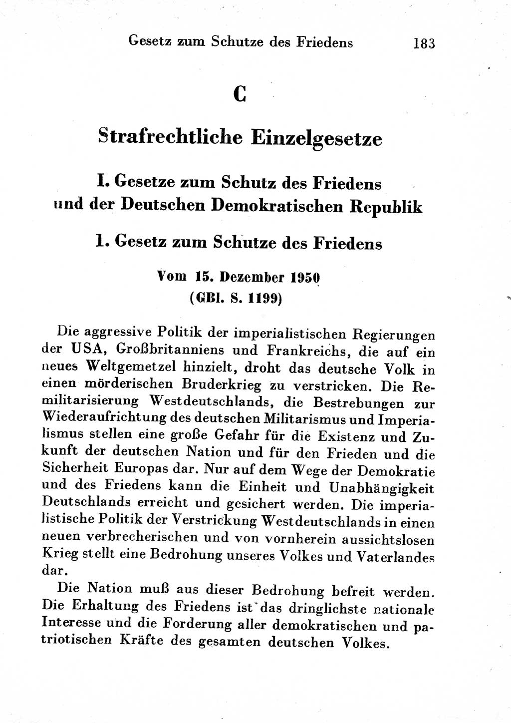 Strafgesetzbuch (StGB) und andere Strafgesetze [Deutsche Demokratische Republik (DDR)] 1954, Seite 183 (StGB Strafges. DDR 1954, S. 183)
