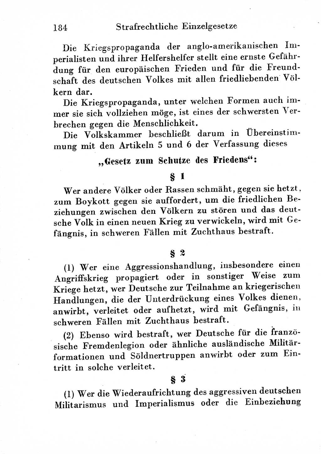 Strafgesetzbuch (StGB) und andere Strafgesetze [Deutsche Demokratische Republik (DDR)] 1954, Seite 184 (StGB Strafges. DDR 1954, S. 184)