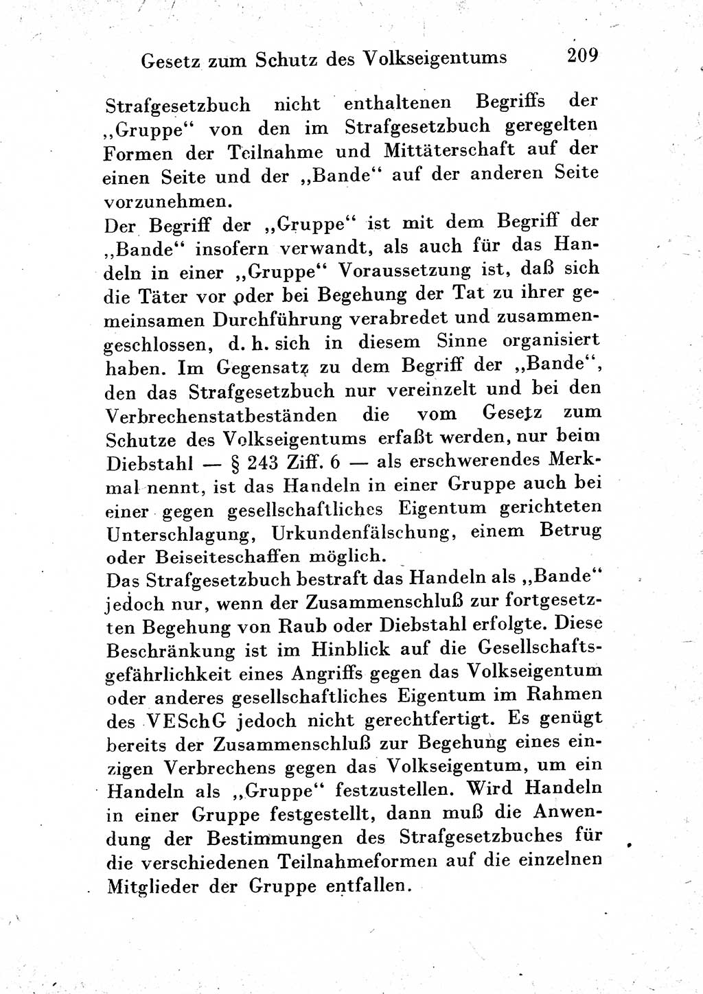 Strafgesetzbuch (StGB) und andere Strafgesetze [Deutsche Demokratische Republik (DDR)] 1954, Seite 209 (StGB Strafges. DDR 1954, S. 209)