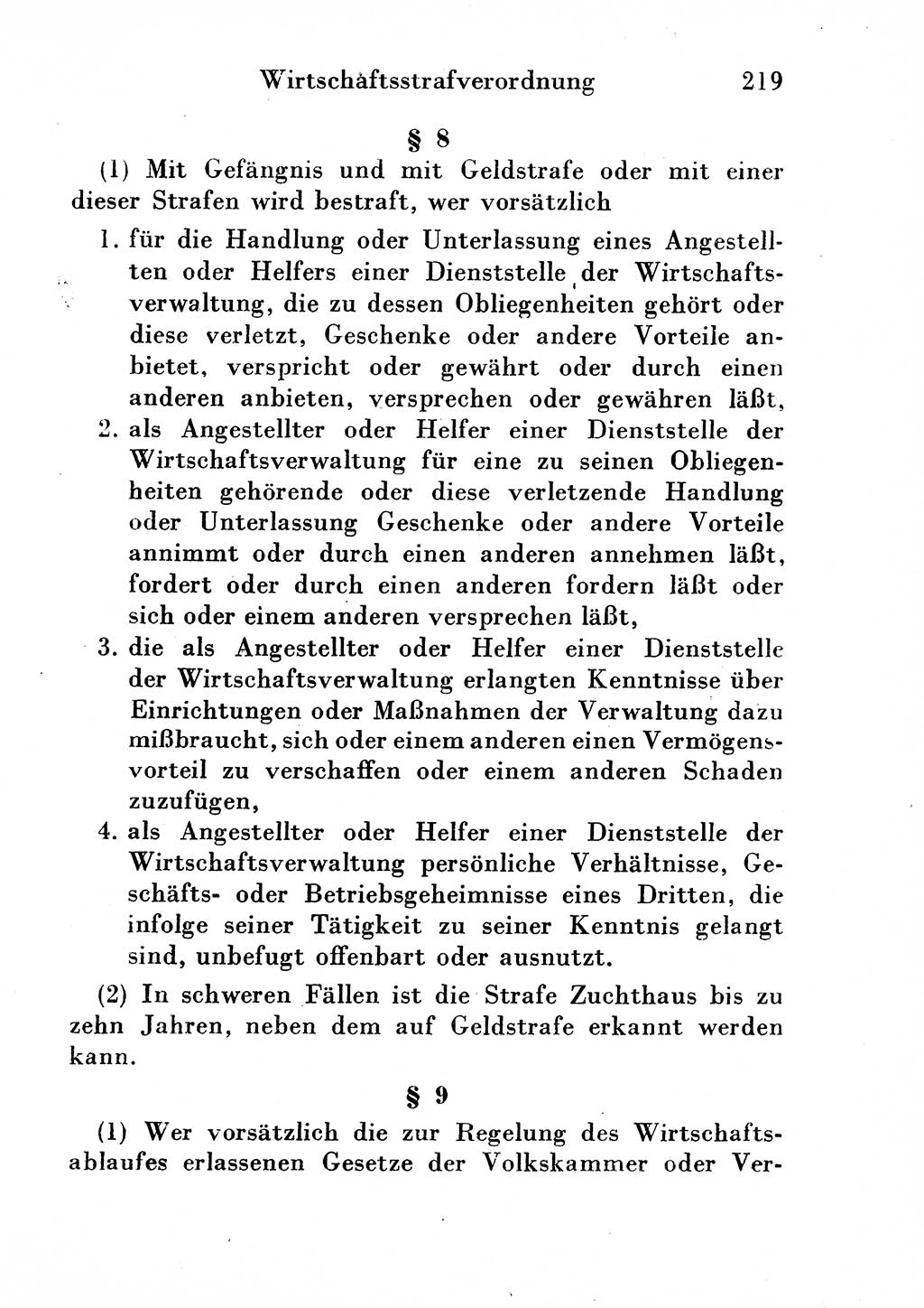 Strafgesetzbuch (StGB) und andere Strafgesetze [Deutsche Demokratische Republik (DDR)] 1954, Seite 219 (StGB Strafges. DDR 1954, S. 219)