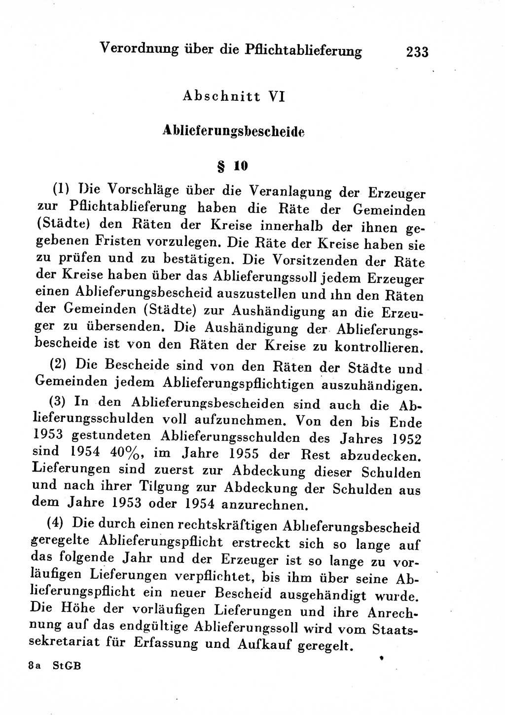 Strafgesetzbuch (StGB) und andere Strafgesetze [Deutsche Demokratische Republik (DDR)] 1954, Seite 233 (StGB Strafges. DDR 1954, S. 233)