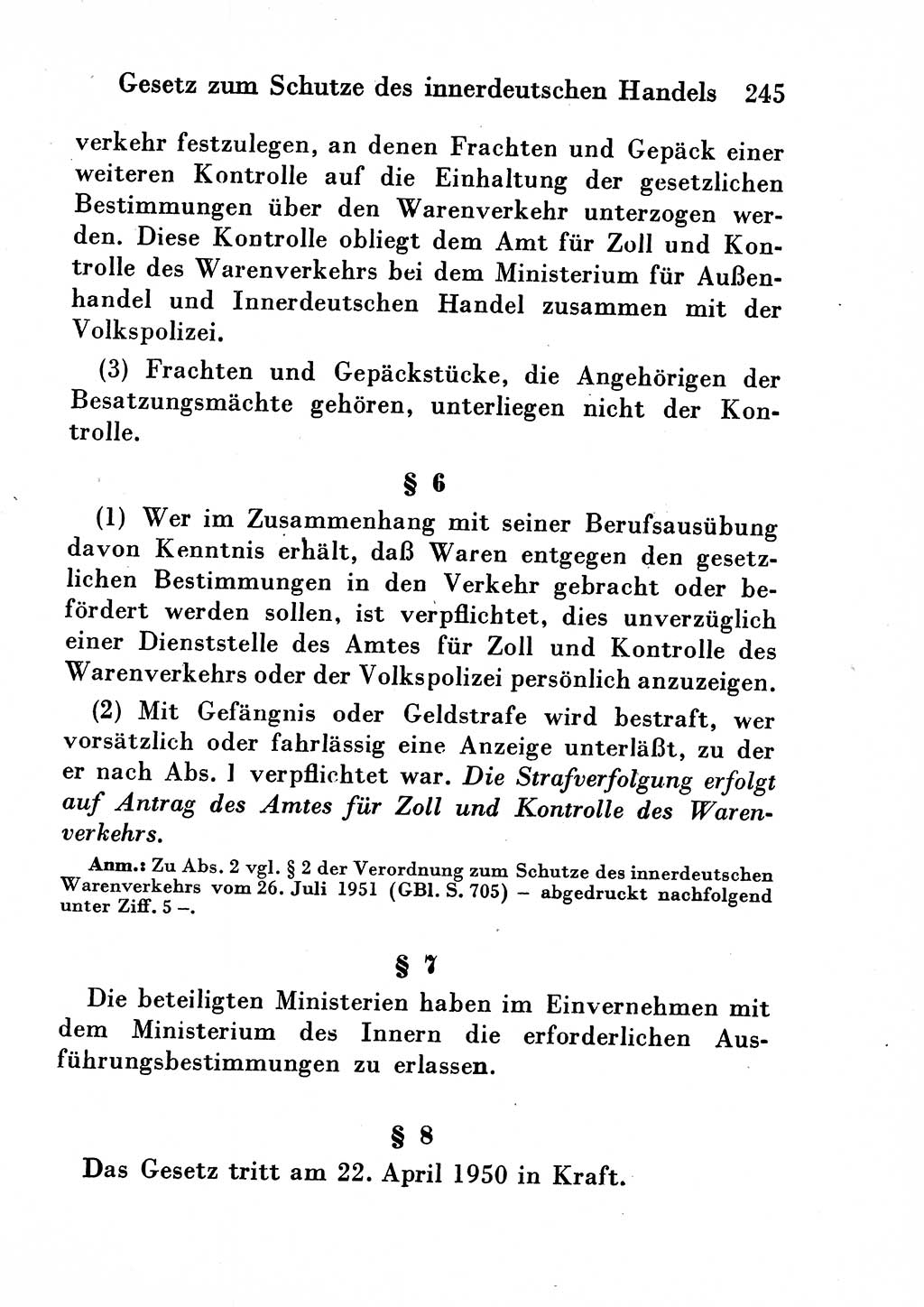 Strafgesetzbuch (StGB) und andere Strafgesetze [Deutsche Demokratische Republik (DDR)] 1954, Seite 245 (StGB Strafges. DDR 1954, S. 245)
