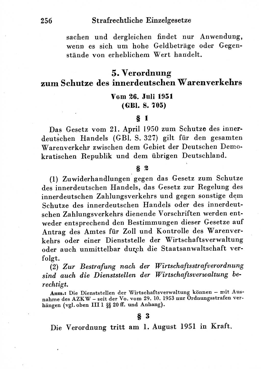 Strafgesetzbuch (StGB) und andere Strafgesetze [Deutsche Demokratische Republik (DDR)] 1954, Seite 256 (StGB Strafges. DDR 1954, S. 256)