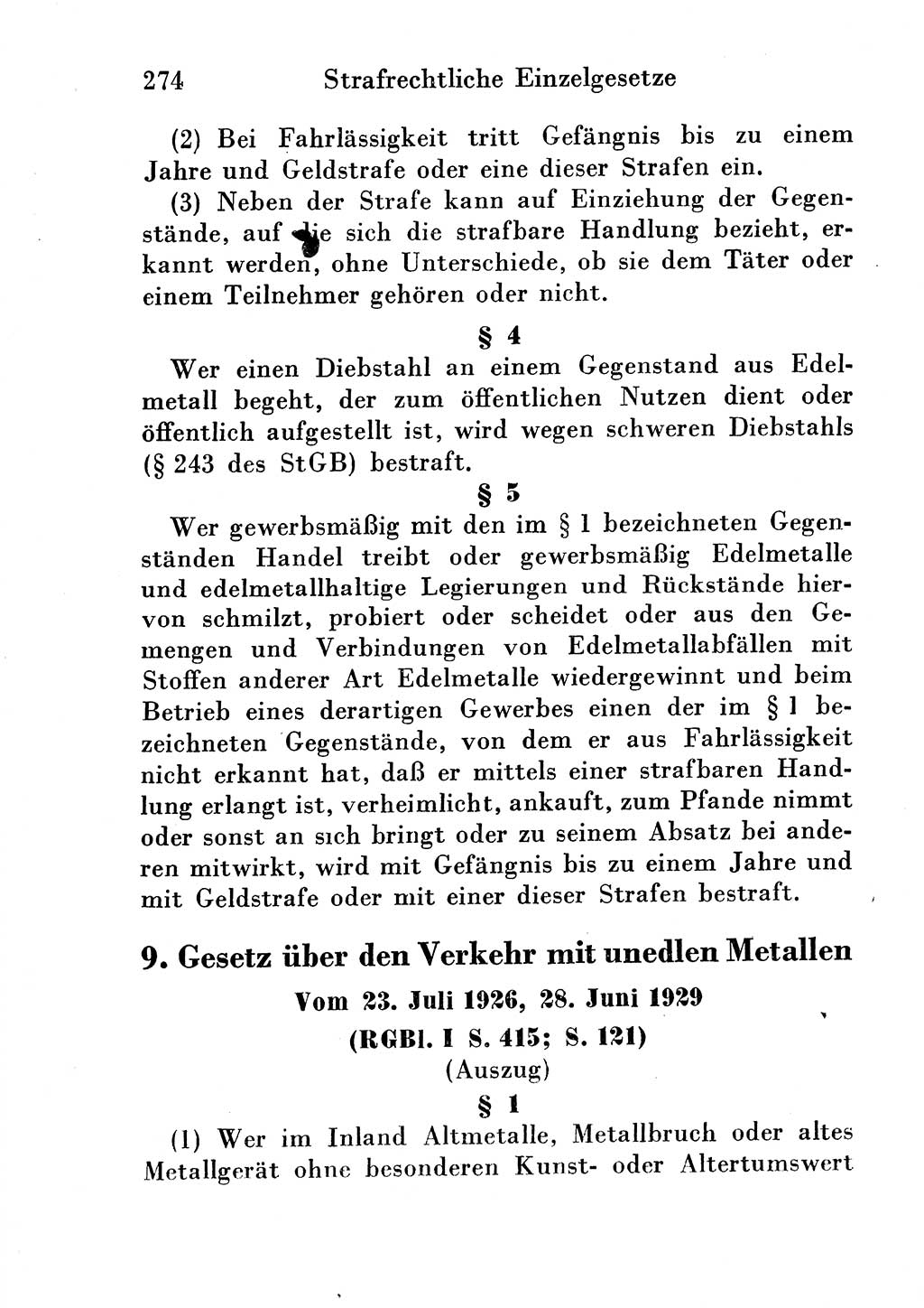 Strafgesetzbuch (StGB) und andere Strafgesetze [Deutsche Demokratische Republik (DDR)] 1954, Seite 274 (StGB Strafges. DDR 1954, S. 274)