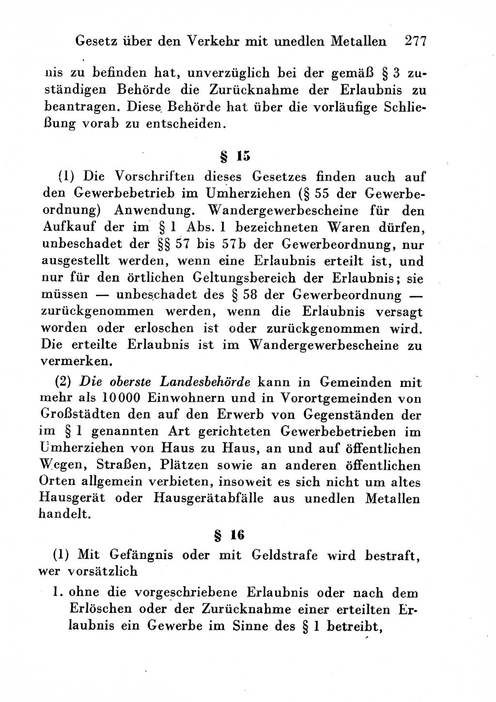 Strafgesetzbuch (StGB) und andere Strafgesetze [Deutsche Demokratische Republik (DDR)] 1954, Seite 277 (StGB Strafges. DDR 1954, S. 277)