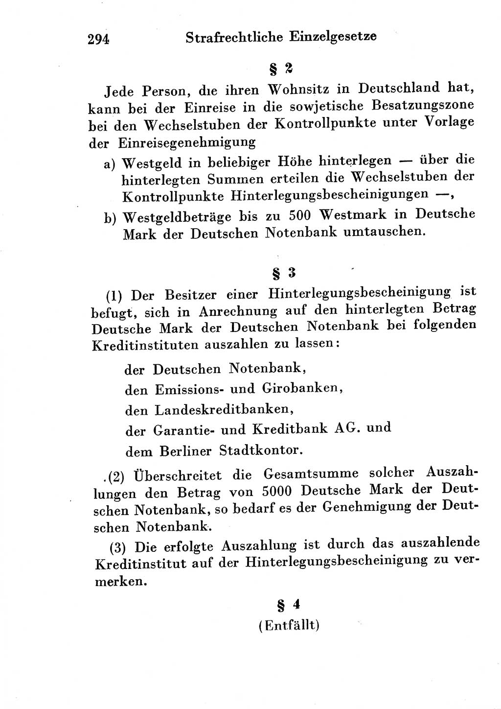 Strafgesetzbuch (StGB) und andere Strafgesetze [Deutsche Demokratische Republik (DDR)] 1954, Seite 294 (StGB Strafges. DDR 1954, S. 294)