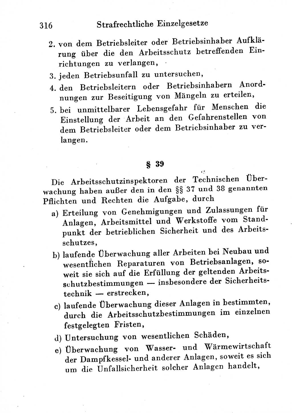 Strafgesetzbuch (StGB) und andere Strafgesetze [Deutsche Demokratische Republik (DDR)] 1954, Seite 316 (StGB Strafges. DDR 1954, S. 316)