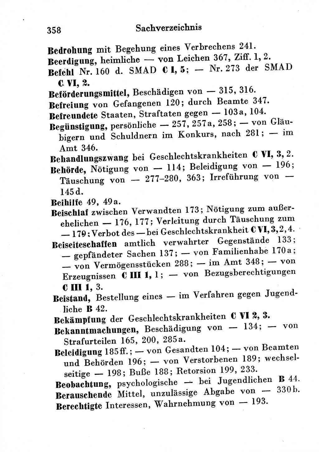 Strafgesetzbuch (StGB) und andere Strafgesetze [Deutsche Demokratische Republik (DDR)] 1954, Seite 358 (StGB Strafges. DDR 1954, S. 358)