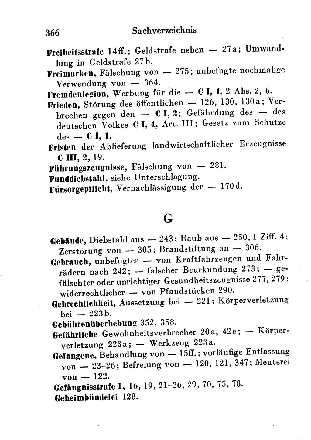 Strafgesetzbuch (StGB) und andere Strafgesetze [Deutsche Demokratische Republik (DDR)] 1954, Seite 366 (StGB Strafges. DDR 1954, S. 366)