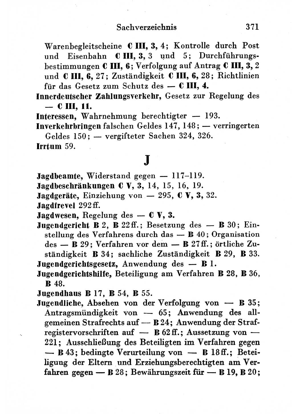 Strafgesetzbuch (StGB) und andere Strafgesetze [Deutsche Demokratische Republik (DDR)] 1954, Seite 371 (StGB Strafges. DDR 1954, S. 371)