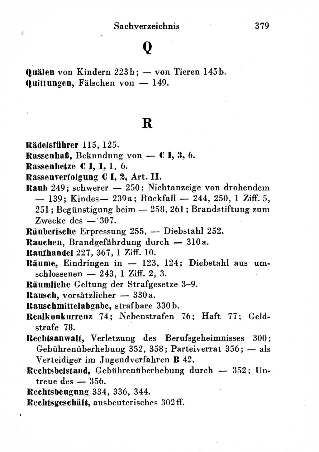 Strafgesetzbuch (StGB) und andere Strafgesetze [Deutsche Demokratische Republik (DDR)] 1954, Seite 379 (StGB Strafges. DDR 1954, S. 379)