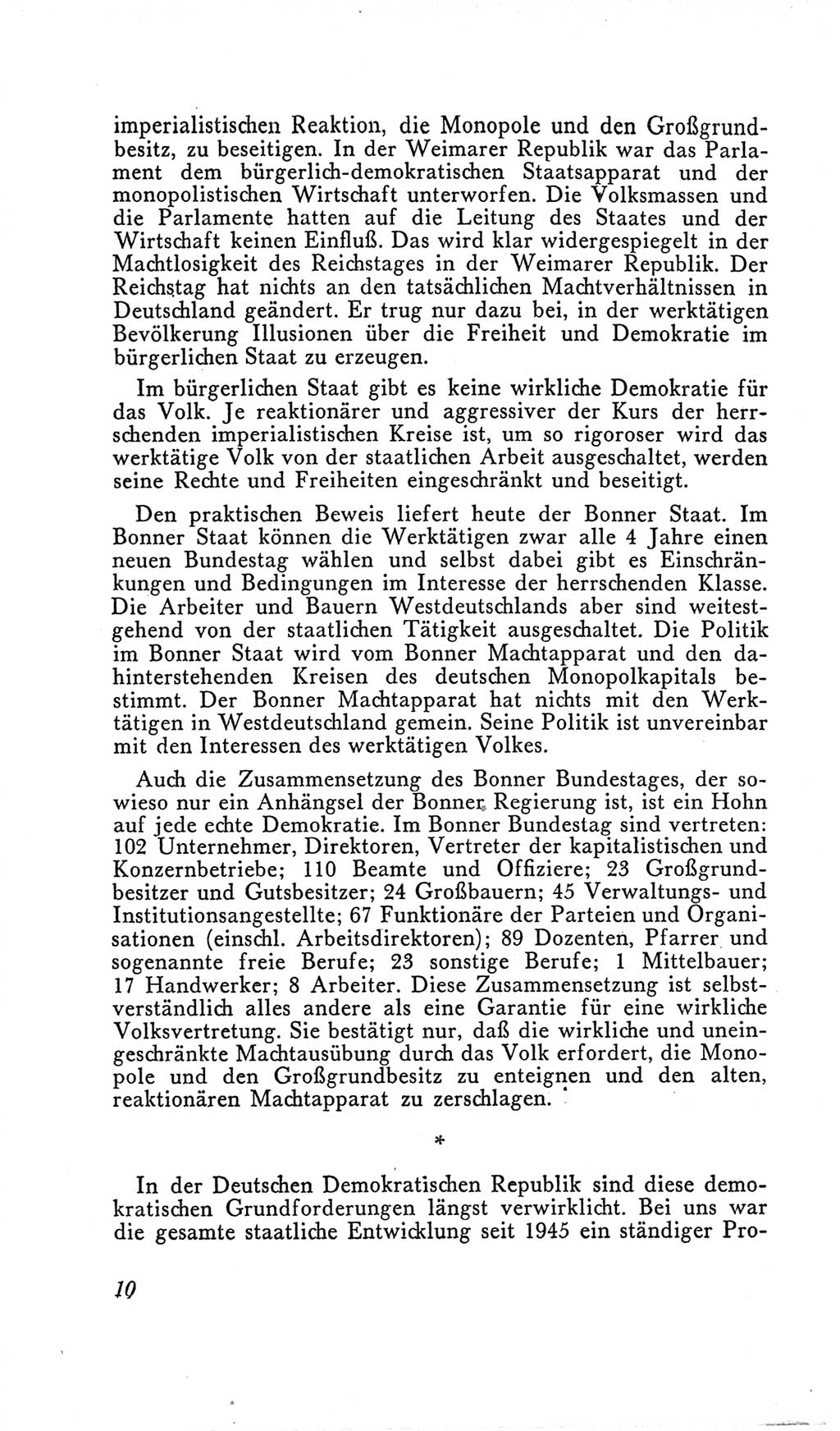 Handbuch der Volkskammer (VK) der Deutschen Demokratischen Republik (DDR), 2. Wahlperiode 1954-1958, Seite 10 (Hdb. VK. DDR, 2. WP. 1954-1958, S. 10)