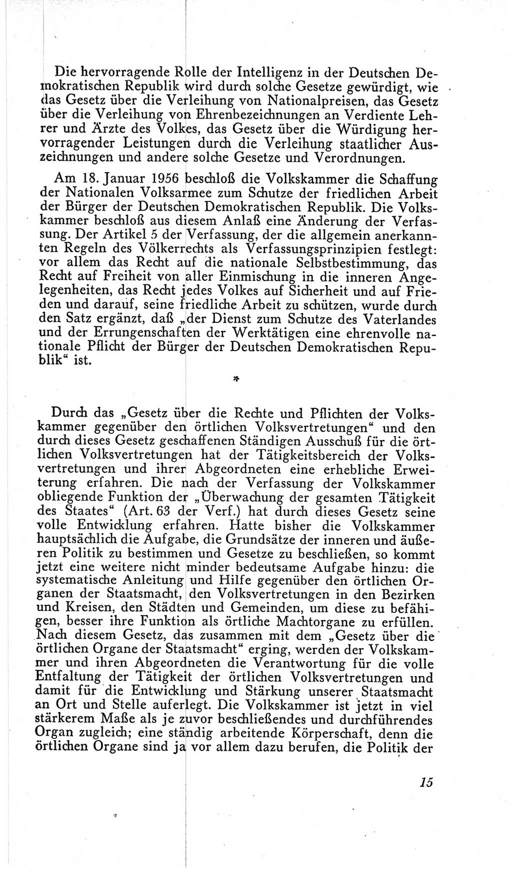 Handbuch der Volkskammer (VK) der Deutschen Demokratischen Republik (DDR), 2. Wahlperiode 1954-1958, Seite 15 (Hdb. VK. DDR, 2. WP. 1954-1958, S. 15)