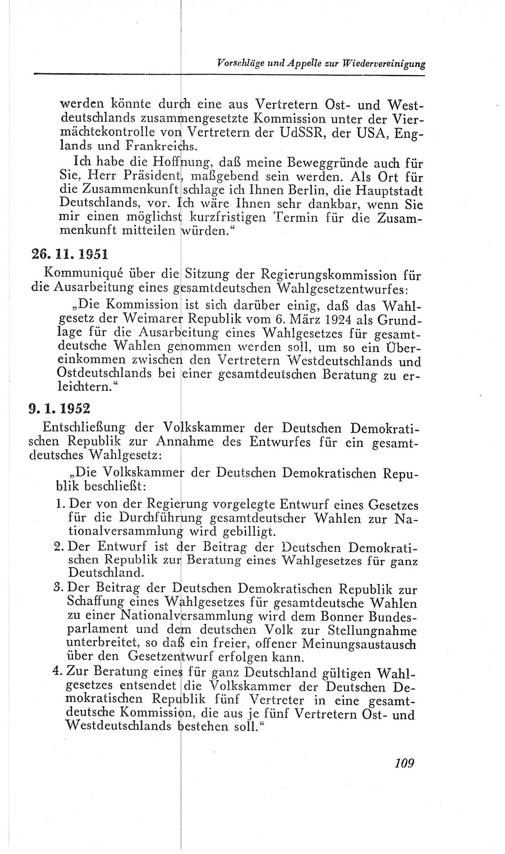 Handbuch der Volkskammer (VK) der Deutschen Demokratischen Republik (DDR), 2. Wahlperiode 1954-1958, Seite 109 (Hdb. VK. DDR, 2. WP. 1954-1958, S. 109)