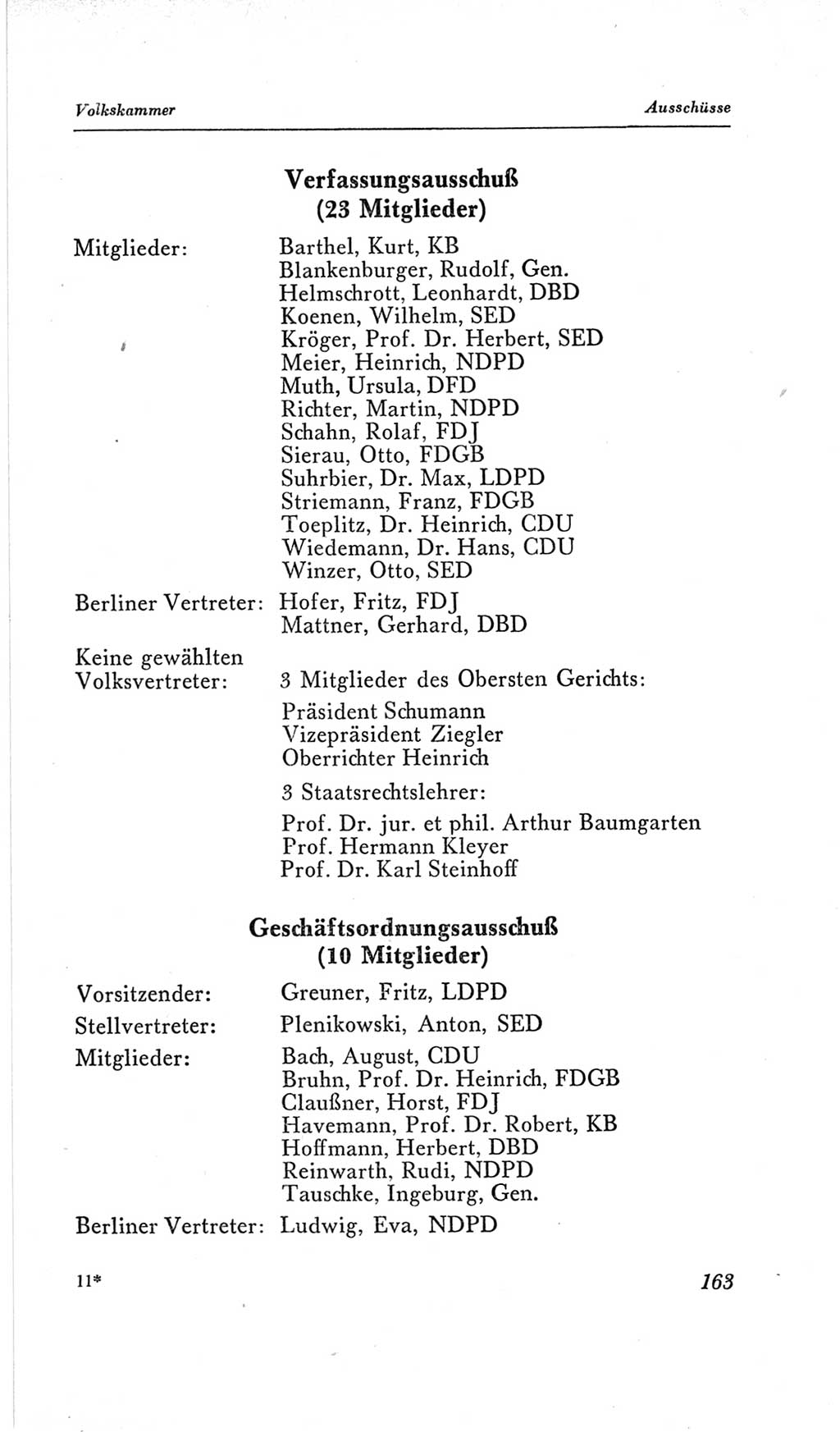 Handbuch der Volkskammer (VK) der Deutschen Demokratischen Republik (DDR), 2. Wahlperiode 1954-1958, Seite 163 (Hdb. VK. DDR, 2. WP. 1954-1958, S. 163)