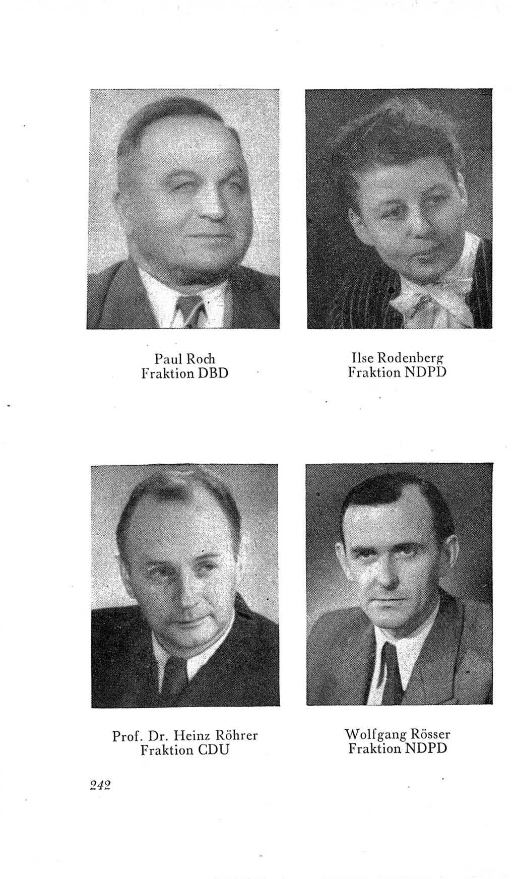 Handbuch der Volkskammer (VK) der Deutschen Demokratischen Republik (DDR), 2. Wahlperiode 1954-1958, Seite 242 (Hdb. VK. DDR, 2. WP. 1954-1958, S. 242)