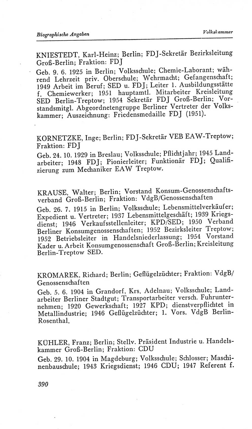 Handbuch der Volkskammer (VK) der Deutschen Demokratischen Republik (DDR), 2. Wahlperiode 1954-1958, Seite 390 (Hdb. VK. DDR, 2. WP. 1954-1958, S. 390)