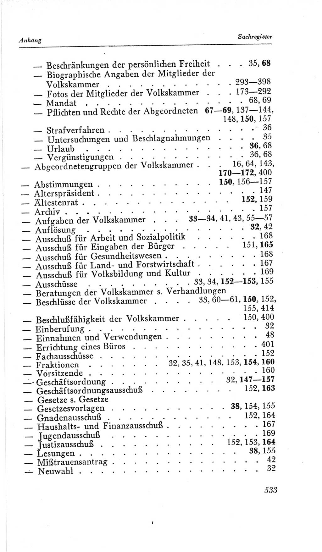 Handbuch der Volkskammer (VK) der Deutschen Demokratischen Republik (DDR), 2. Wahlperiode 1954-1958, Seite 533 (Hdb. VK. DDR, 2. WP. 1954-1958, S. 533)