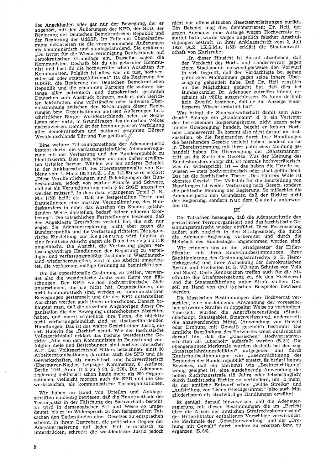 Neue Justiz (NJ), Zeitschrift für Recht und Rechtswissenschaft [Deutsche Demokratische Republik (DDR)], 8. Jahrgang 1954, Seite 6 (NJ DDR 1954, S. 6)