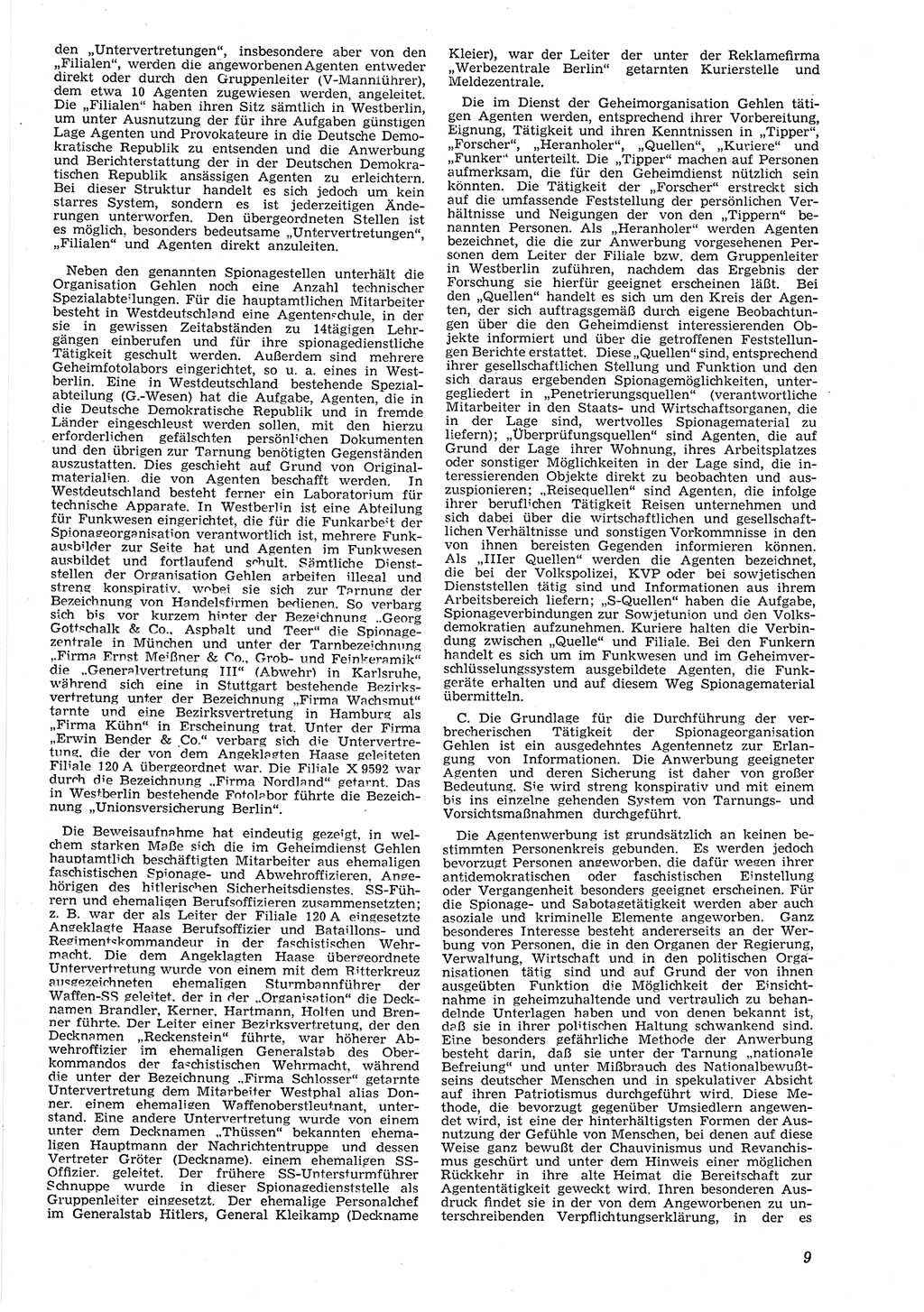 Neue Justiz (NJ), Zeitschrift für Recht und Rechtswissenschaft [Deutsche Demokratische Republik (DDR)], 8. Jahrgang 1954, Seite 9 (NJ DDR 1954, S. 9)