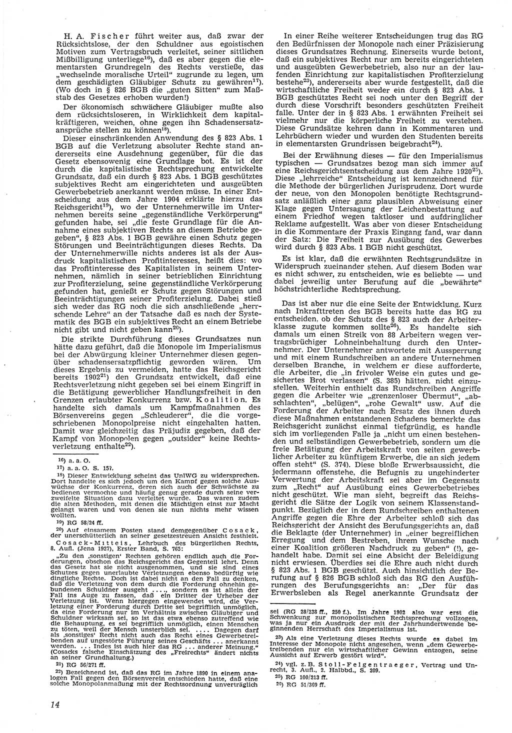 Neue Justiz (NJ), Zeitschrift für Recht und Rechtswissenschaft [Deutsche Demokratische Republik (DDR)], 8. Jahrgang 1954, Seite 14 (NJ DDR 1954, S. 14)