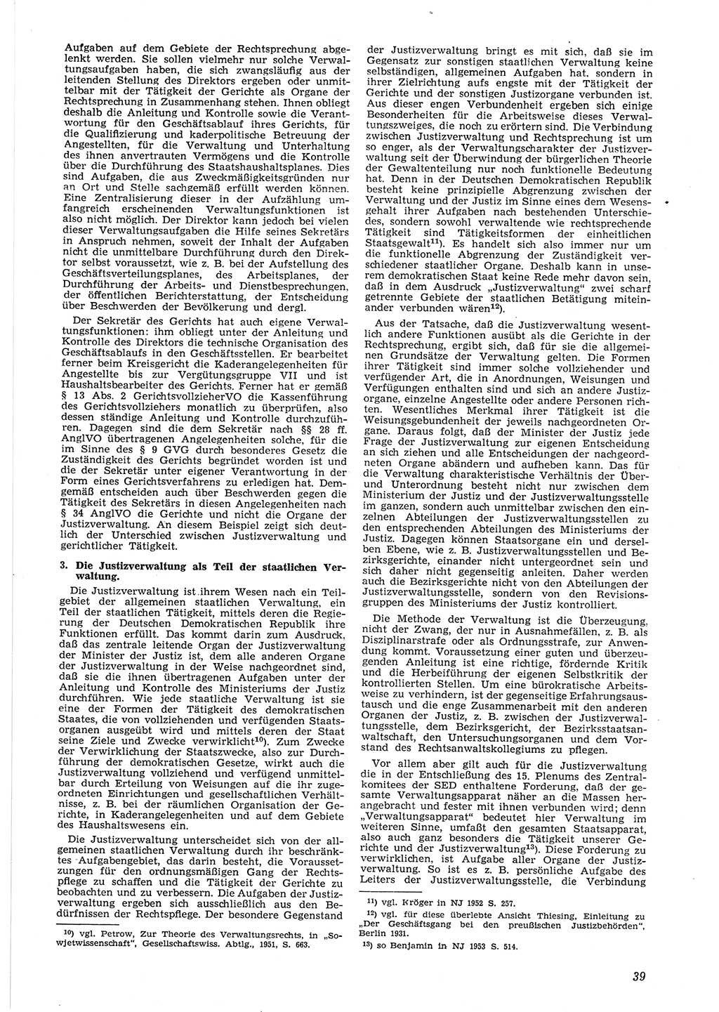 Neue Justiz (NJ), Zeitschrift für Recht und Rechtswissenschaft [Deutsche Demokratische Republik (DDR)], 8. Jahrgang 1954, Seite 39 (NJ DDR 1954, S. 39)