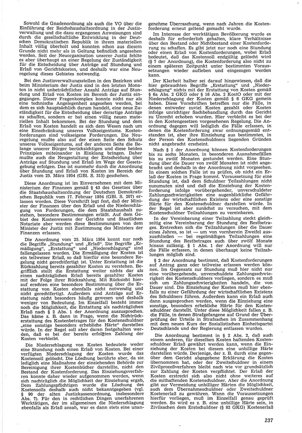 Neue Justiz (NJ), Zeitschrift für Recht und Rechtswissenschaft [Deutsche Demokratische Republik (DDR)], 8. Jahrgang 1954, Seite 237 (NJ DDR 1954, S. 237)
