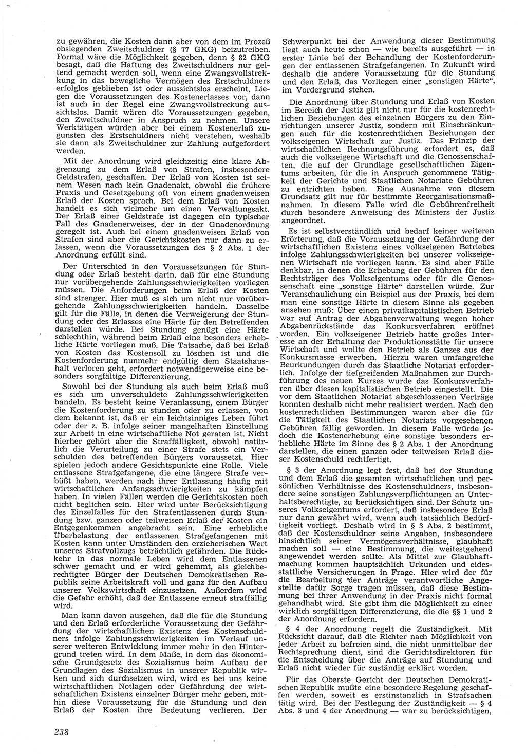 Neue Justiz (NJ), Zeitschrift für Recht und Rechtswissenschaft [Deutsche Demokratische Republik (DDR)], 8. Jahrgang 1954, Seite 238 (NJ DDR 1954, S. 238)