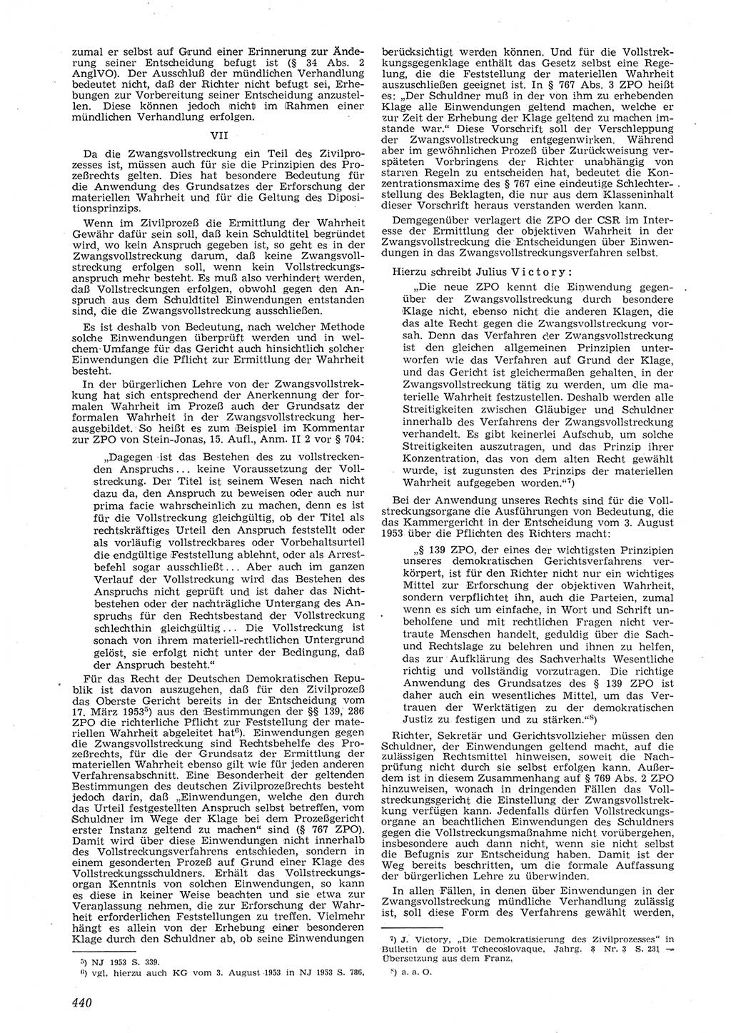 Neue Justiz (NJ), Zeitschrift für Recht und Rechtswissenschaft [Deutsche Demokratische Republik (DDR)], 8. Jahrgang 1954, Seite 440 (NJ DDR 1954, S. 440)