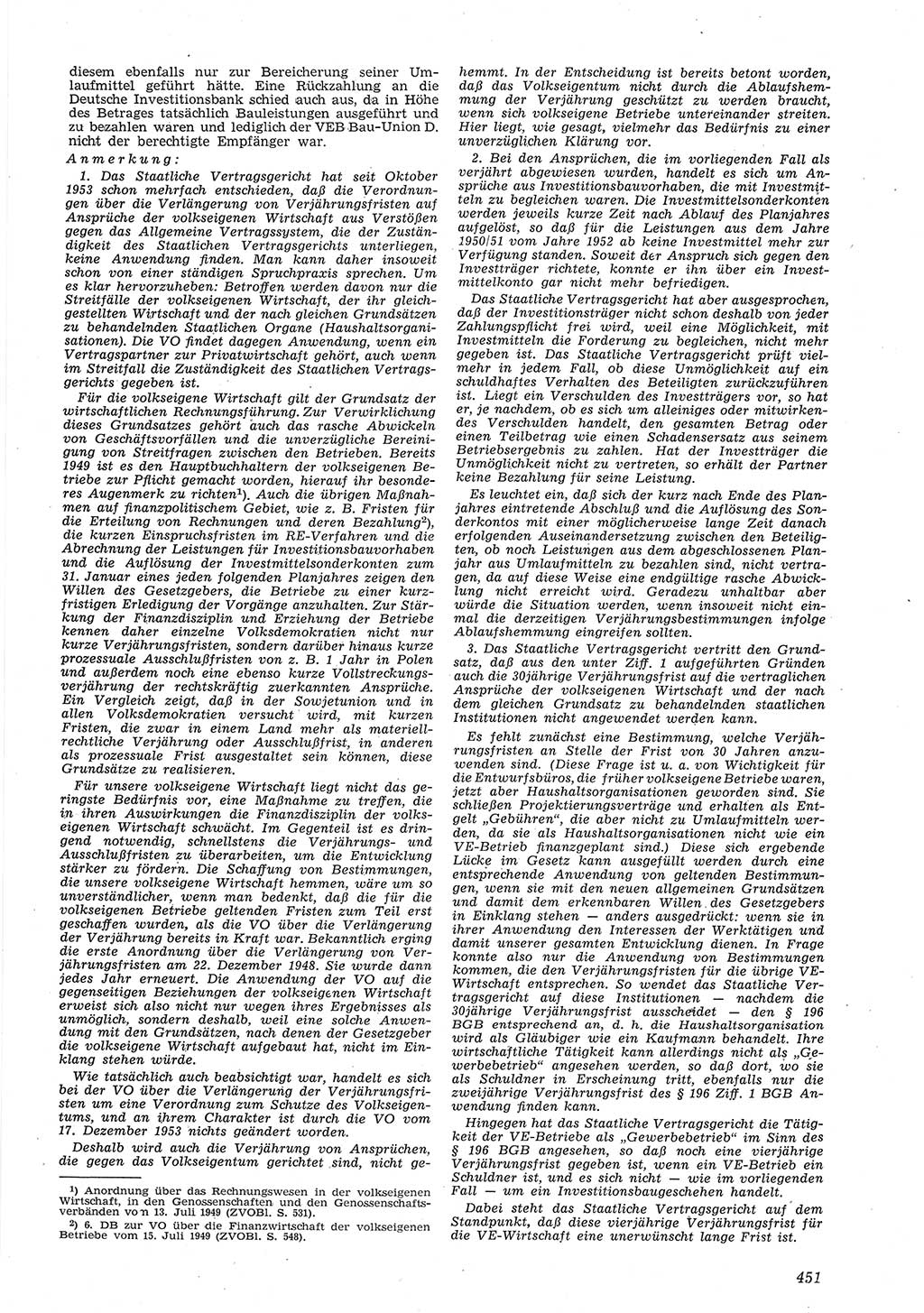 Neue Justiz (NJ), Zeitschrift für Recht und Rechtswissenschaft [Deutsche Demokratische Republik (DDR)], 8. Jahrgang 1954, Seite 451 (NJ DDR 1954, S. 451)
