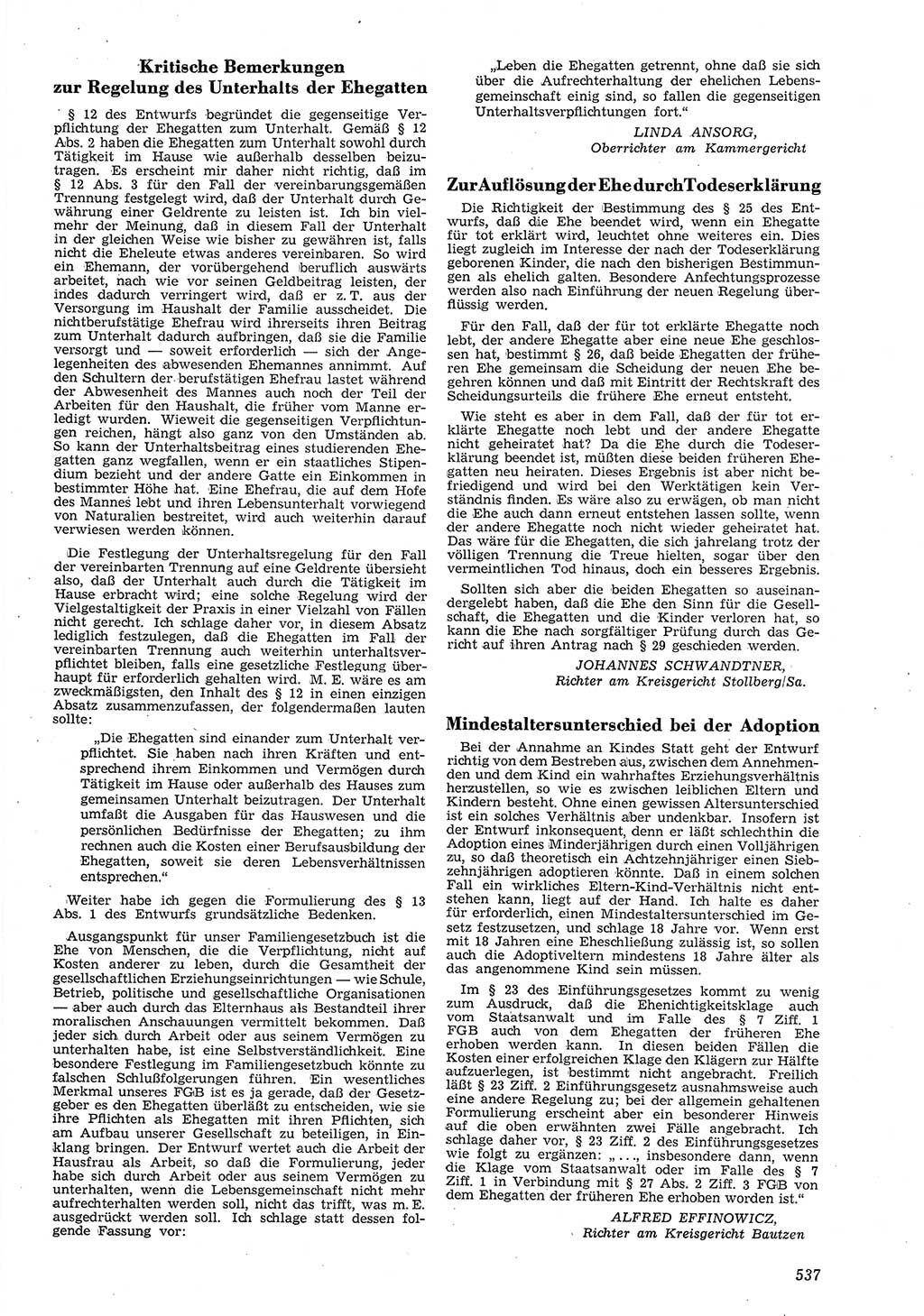 Neue Justiz (NJ), Zeitschrift für Recht und Rechtswissenschaft [Deutsche Demokratische Republik (DDR)], 8. Jahrgang 1954, Seite 537 (NJ DDR 1954, S. 537)