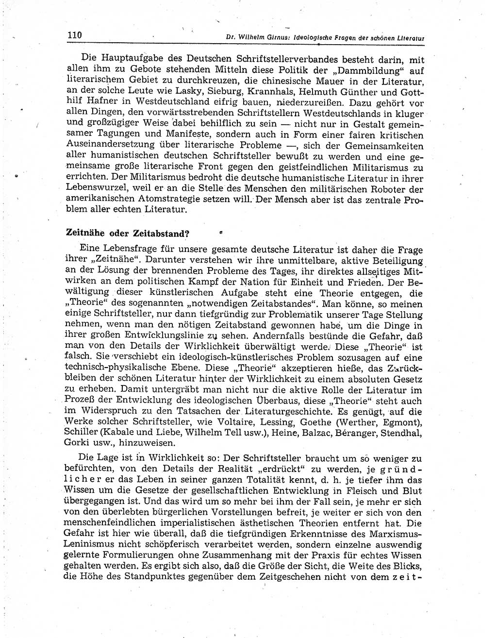 Neuer Weg (NW), Organ des Zentralkomitees (ZK) der SED (Sozialistische Einheitspartei Deutschlands) für Fragen des Parteiaufbaus und des Parteilebens, 10. Jahrgang [Deutsche Demokratische Republik (DDR)] 1955, Seite 110 (NW ZK SED DDR 1955, S. 110)