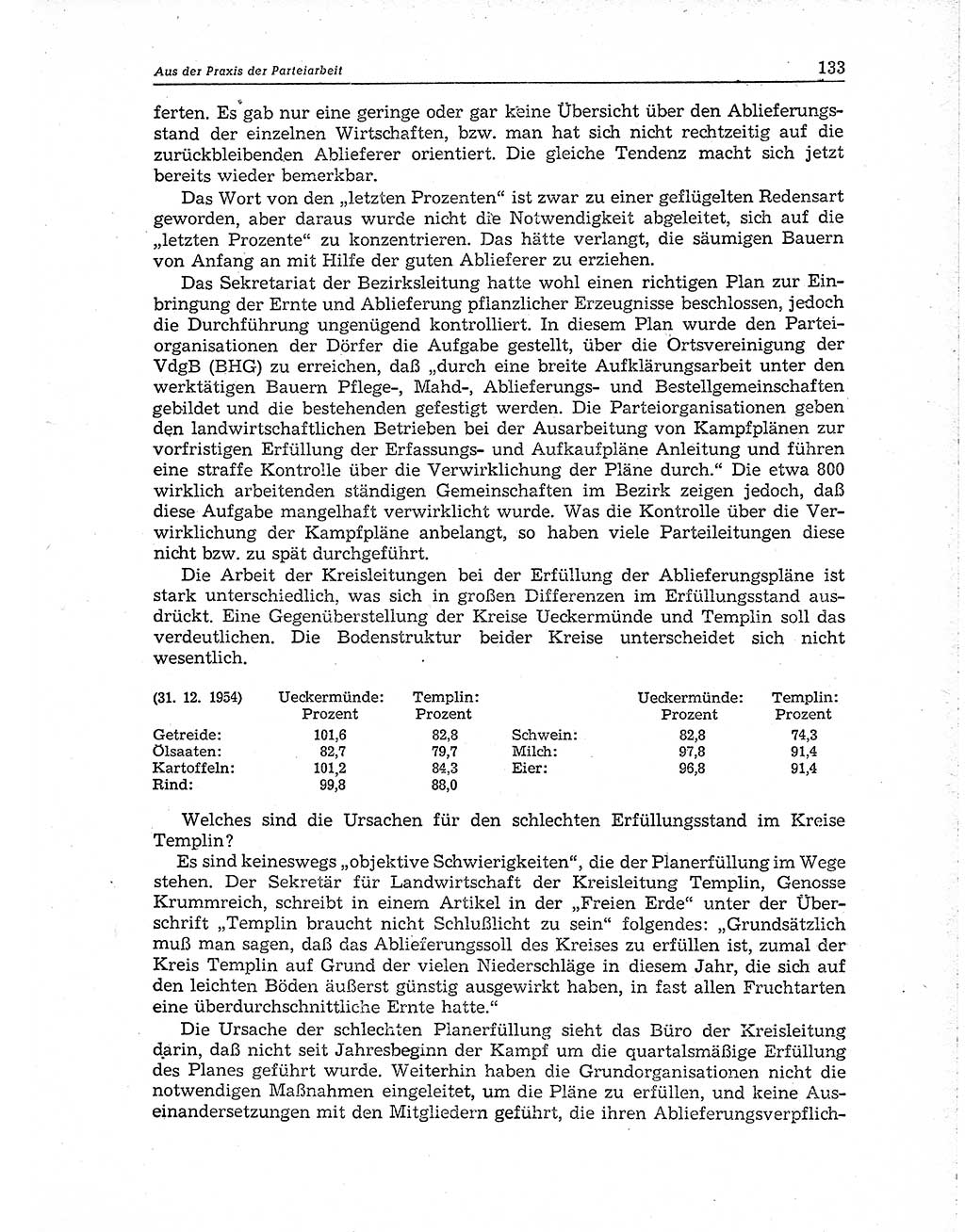 Neuer Weg (NW), Organ des Zentralkomitees (ZK) der SED (Sozialistische Einheitspartei Deutschlands) für Fragen des Parteiaufbaus und des Parteilebens, 10. Jahrgang [Deutsche Demokratische Republik (DDR)] 1955, Seite 133 (NW ZK SED DDR 1955, S. 133)