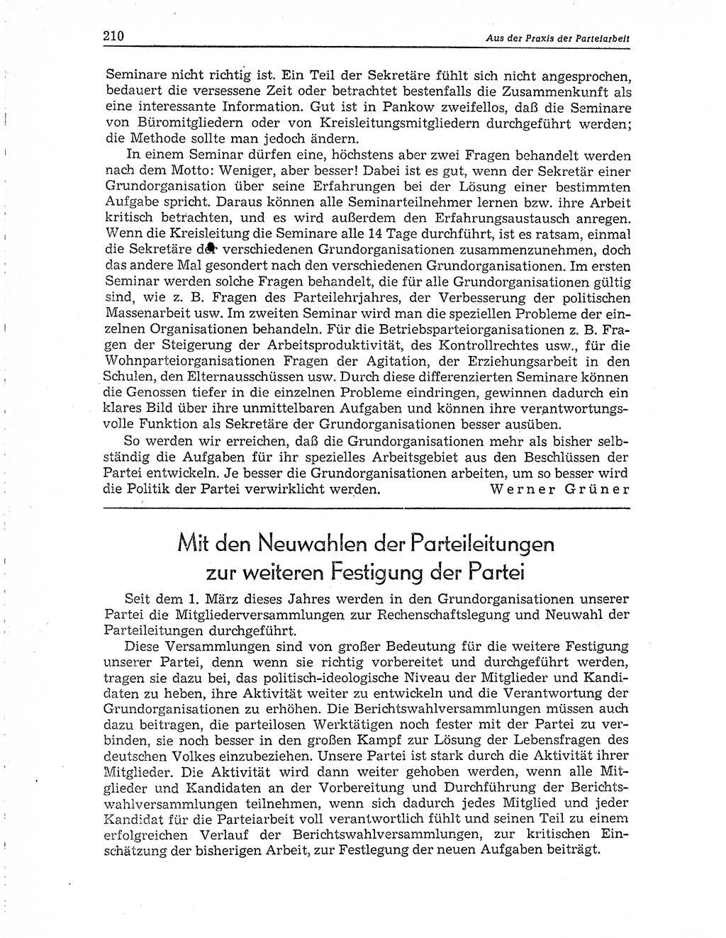 Neuer Weg (NW), Organ des Zentralkomitees (ZK) der SED (Sozialistische Einheitspartei Deutschlands) für Fragen des Parteiaufbaus und des Parteilebens, 10. Jahrgang [Deutsche Demokratische Republik (DDR)] 1955, Seite 210 (NW ZK SED DDR 1955, S. 210)