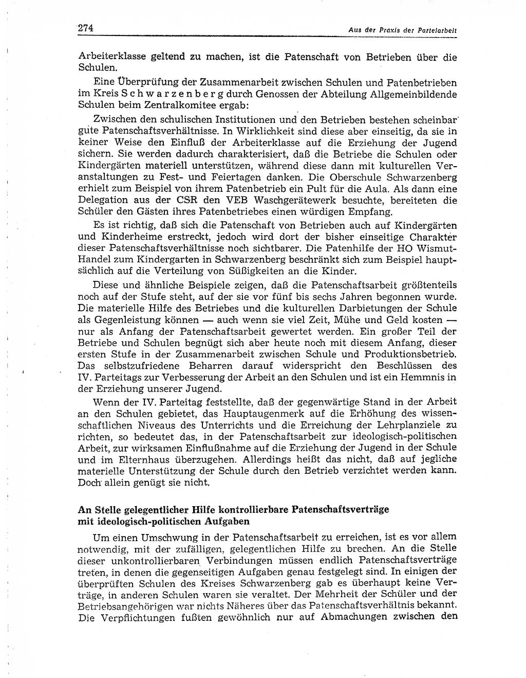 Neuer Weg (NW), Organ des Zentralkomitees (ZK) der SED (Sozialistische Einheitspartei Deutschlands) für Fragen des Parteiaufbaus und des Parteilebens, 10. Jahrgang [Deutsche Demokratische Republik (DDR)] 1955, Seite 274 (NW ZK SED DDR 1955, S. 274)