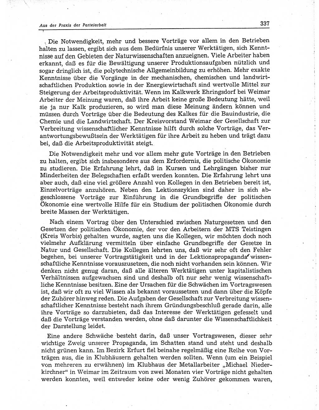 Neuer Weg (NW), Organ des Zentralkomitees (ZK) der SED (Sozialistische Einheitspartei Deutschlands) für Fragen des Parteiaufbaus und des Parteilebens, 10. Jahrgang [Deutsche Demokratische Republik (DDR)] 1955, Seite 337 (NW ZK SED DDR 1955, S. 337)