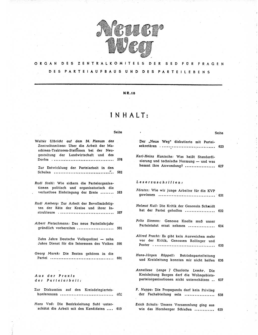 Neuer Weg (NW), Organ des Zentralkomitees (ZK) der SED (Sozialistische Einheitspartei Deutschlands) für Fragen des Parteiaufbaus und des Parteilebens, 10. Jahrgang [Deutsche Demokratische Republik (DDR)] 1955, Seite 577 (NW ZK SED DDR 1955, S. 577)