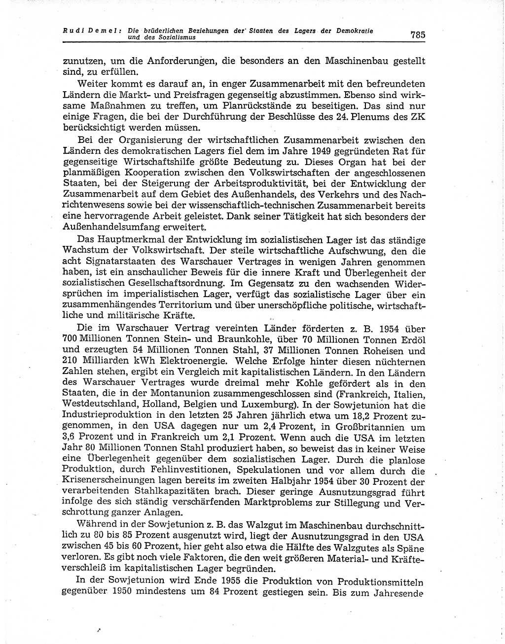 Neuer Weg (NW), Organ des Zentralkomitees (ZK) der SED (Sozialistische Einheitspartei Deutschlands) für Fragen des Parteiaufbaus und des Parteilebens, 10. Jahrgang [Deutsche Demokratische Republik (DDR)] 1955, Seite 785 (NW ZK SED DDR 1955, S. 785)