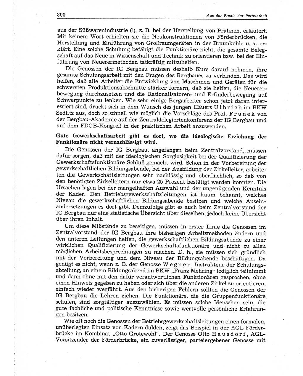 Neuer Weg (NW), Organ des Zentralkomitees (ZK) der SED (Sozialistische Einheitspartei Deutschlands) für Fragen des Parteiaufbaus und des Parteilebens, 10. Jahrgang [Deutsche Demokratische Republik (DDR)] 1955, Seite 800 (NW ZK SED DDR 1955, S. 800)