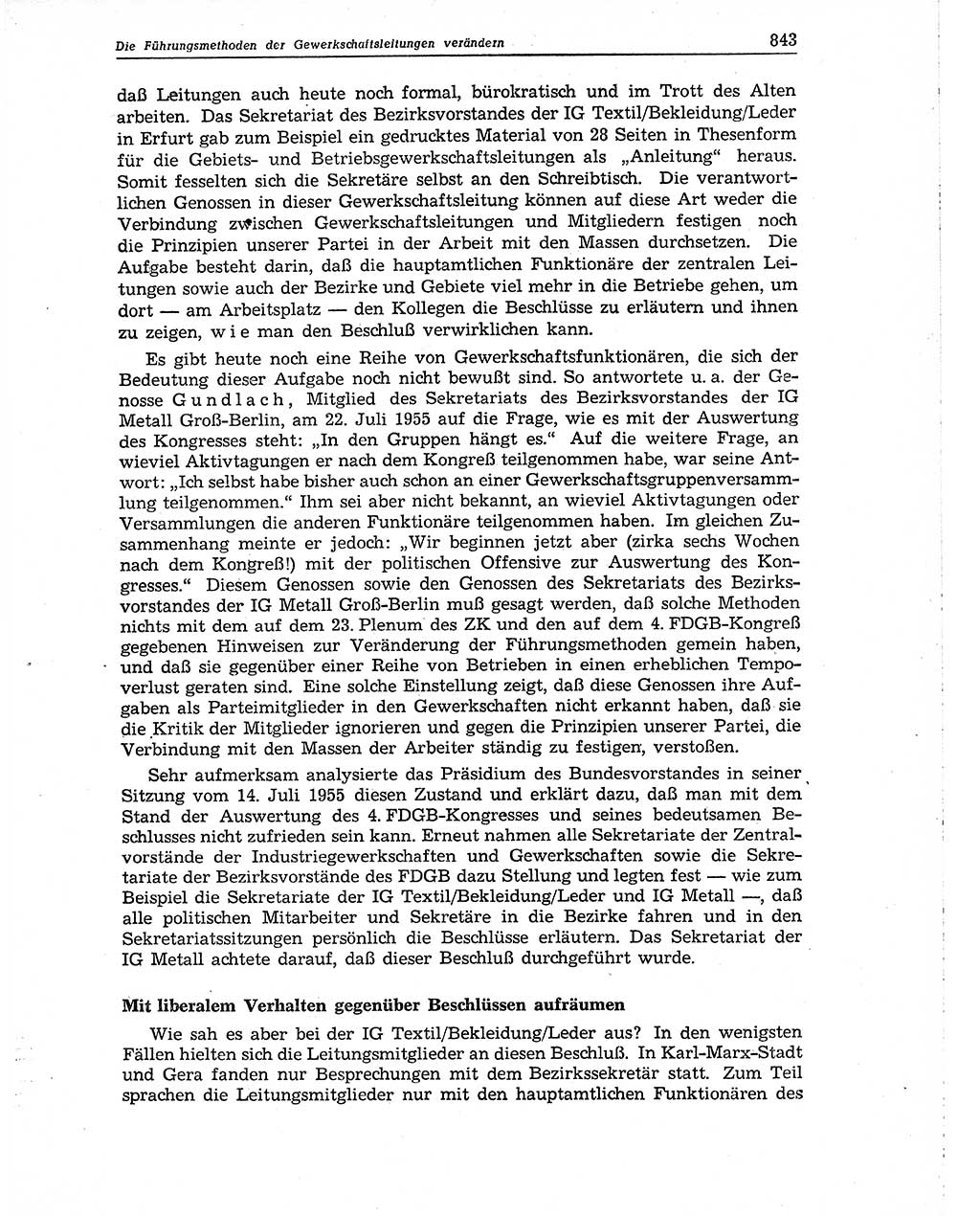 Neuer Weg (NW), Organ des Zentralkomitees (ZK) der SED (Sozialistische Einheitspartei Deutschlands) für Fragen des Parteiaufbaus und des Parteilebens, 10. Jahrgang [Deutsche Demokratische Republik (DDR)] 1955, Seite 843 (NW ZK SED DDR 1955, S. 843)