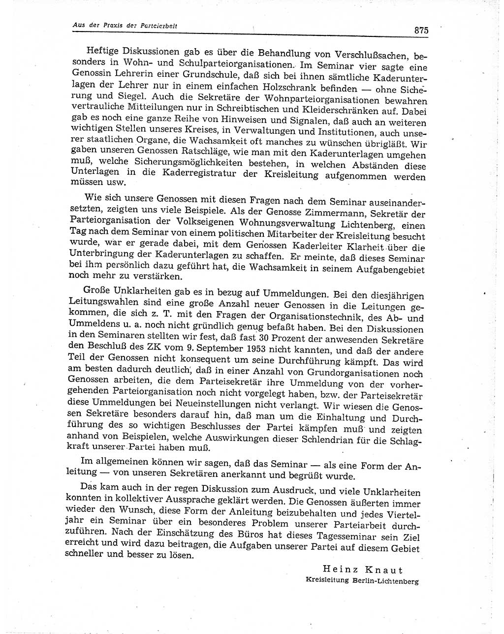 Neuer Weg (NW), Organ des Zentralkomitees (ZK) der SED (Sozialistische Einheitspartei Deutschlands) für Fragen des Parteiaufbaus und des Parteilebens, 10. Jahrgang [Deutsche Demokratische Republik (DDR)] 1955, Seite 875 (NW ZK SED DDR 1955, S. 875)