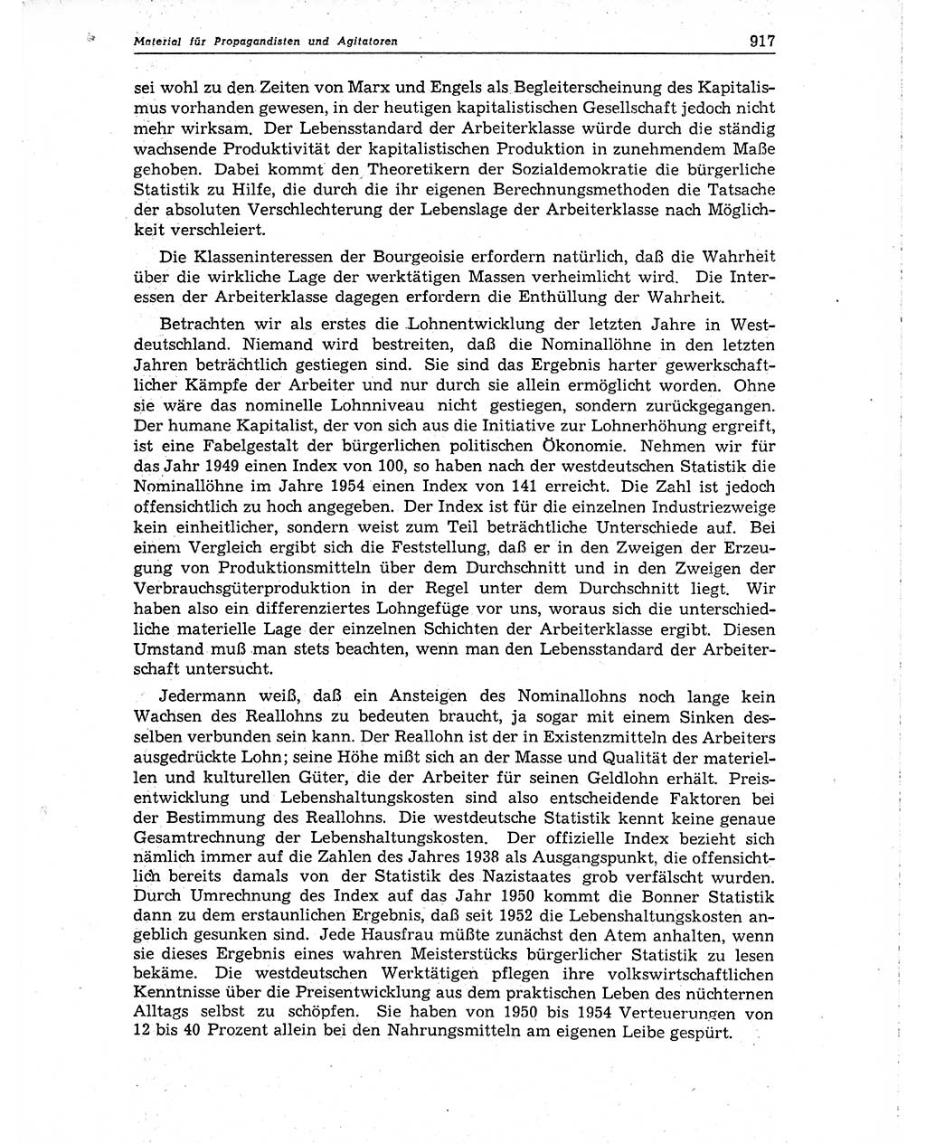 Neuer Weg (NW), Organ des Zentralkomitees (ZK) der SED (Sozialistische Einheitspartei Deutschlands) für Fragen des Parteiaufbaus und des Parteilebens, 10. Jahrgang [Deutsche Demokratische Republik (DDR)] 1955, Seite 917 (NW ZK SED DDR 1955, S. 917)