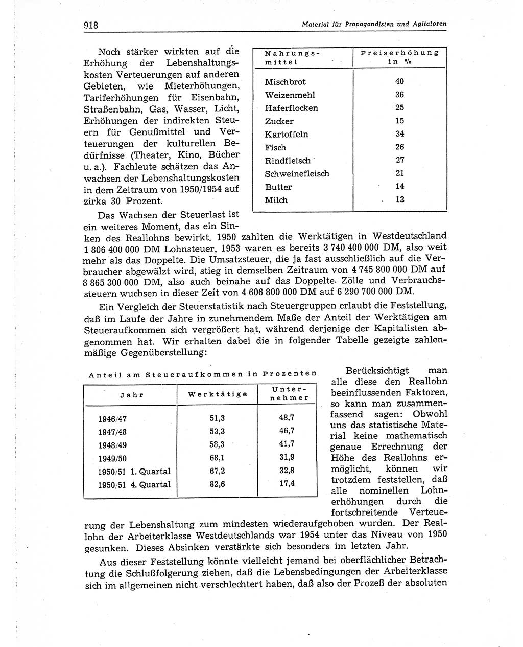 Neuer Weg (NW), Organ des Zentralkomitees (ZK) der SED (Sozialistische Einheitspartei Deutschlands) für Fragen des Parteiaufbaus und des Parteilebens, 10. Jahrgang [Deutsche Demokratische Republik (DDR)] 1955, Seite 918 (NW ZK SED DDR 1955, S. 918)