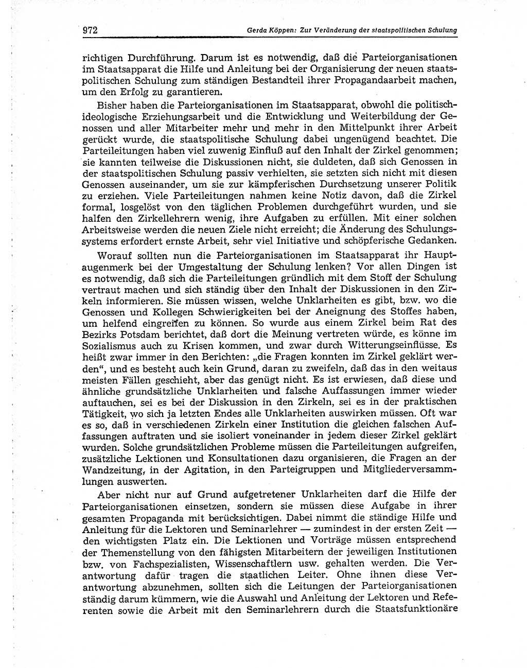 Neuer Weg (NW), Organ des Zentralkomitees (ZK) der SED (Sozialistische Einheitspartei Deutschlands) für Fragen des Parteiaufbaus und des Parteilebens, 10. Jahrgang [Deutsche Demokratische Republik (DDR)] 1955, Seite 972 (NW ZK SED DDR 1955, S. 972)