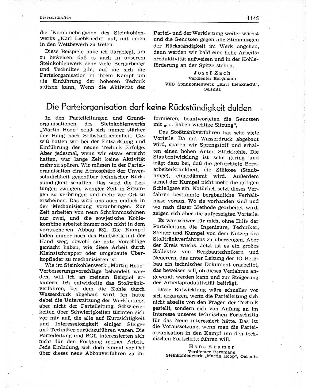 Neuer Weg (NW), Organ des Zentralkomitees (ZK) der SED (Sozialistische Einheitspartei Deutschlands) für Fragen des Parteiaufbaus und des Parteilebens, 10. Jahrgang [Deutsche Demokratische Republik (DDR)] 1955, Seite 1145 (NW ZK SED DDR 1955, S. 1145)