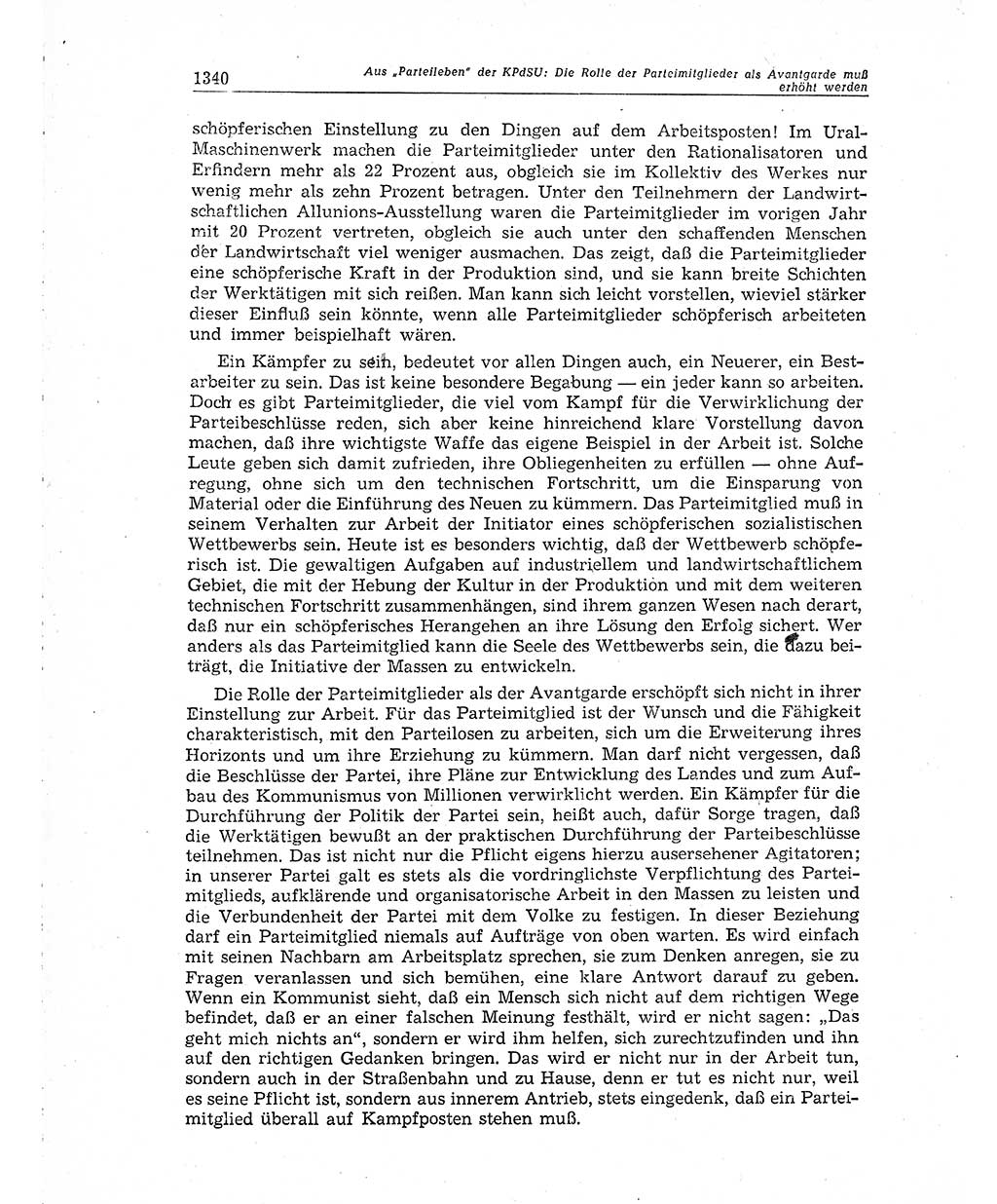 Neuer Weg (NW), Organ des Zentralkomitees (ZK) der SED (Sozialistische Einheitspartei Deutschlands) für Fragen des Parteiaufbaus und des Parteilebens, 10. Jahrgang [Deutsche Demokratische Republik (DDR)] 1955, Seite 1340 (NW ZK SED DDR 1955, S. 1340)